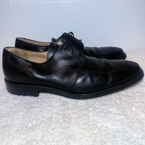 FLORSHEIM BLACK LEATHER SPLIT TOE OXFORDS 11.5D LEATHER UPPER AND LINING BALANCE - Picture 2 of 9